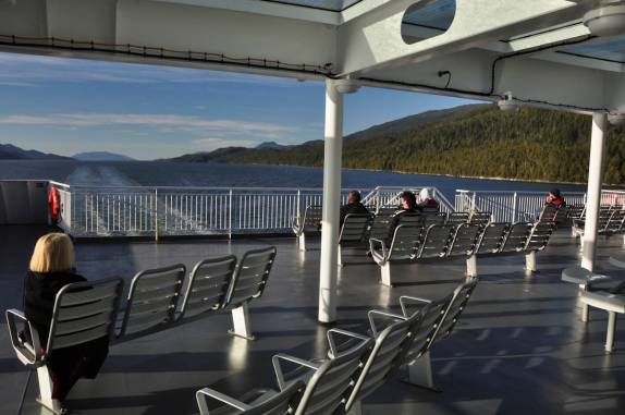 Com sol, este é o melhor lugar no ferry entre Prince Rupert e Port Hardy, na Vancouver Island, sul da British Columbia, no Canadá